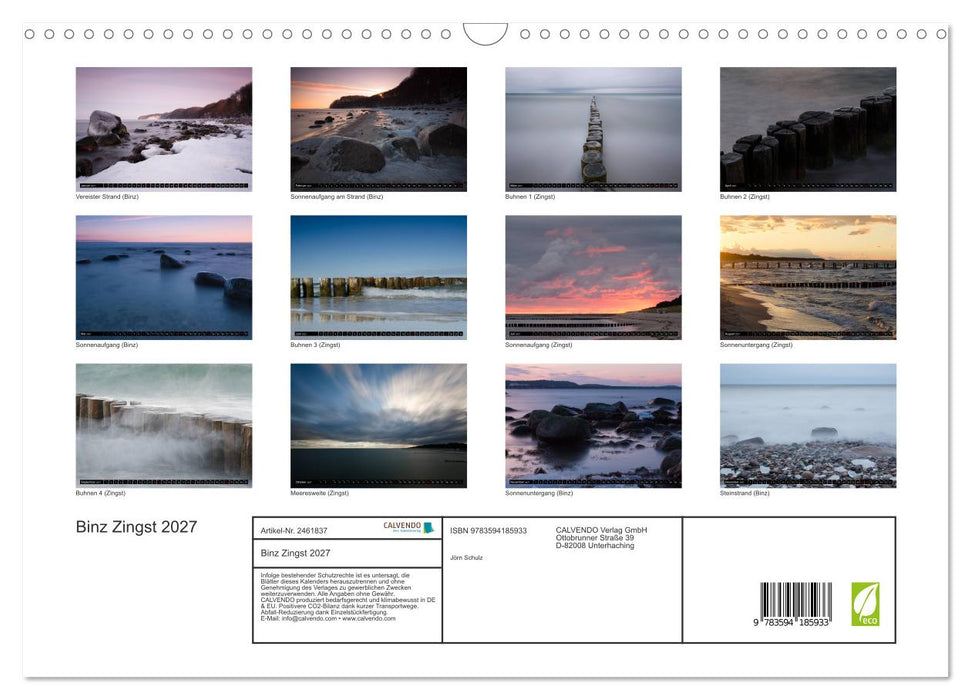 Binz Zingst 2027 (CALVENDO Wandkalender 2027)