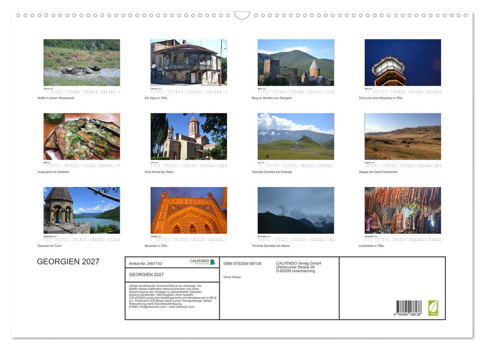 GEORGIEN 2027 (CALVENDO Wandkalender 2027)