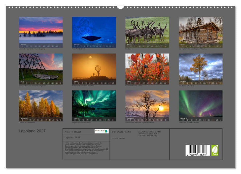 Lappland 2027 (CALVENDO Premium Wandkalender 2027)