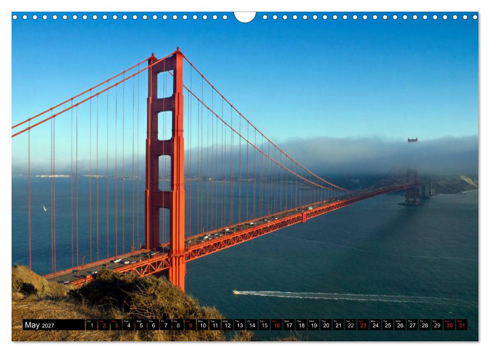 GOLDEN GATE BRIDGE Fascinating San Francisco (CALVENDO Monthly Calendar 2027)