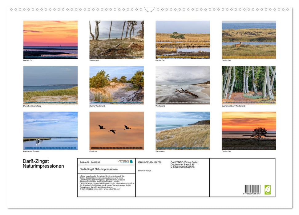 Darß-Zingst Naturimpressionen (CALVENDO Wandkalender 2027)