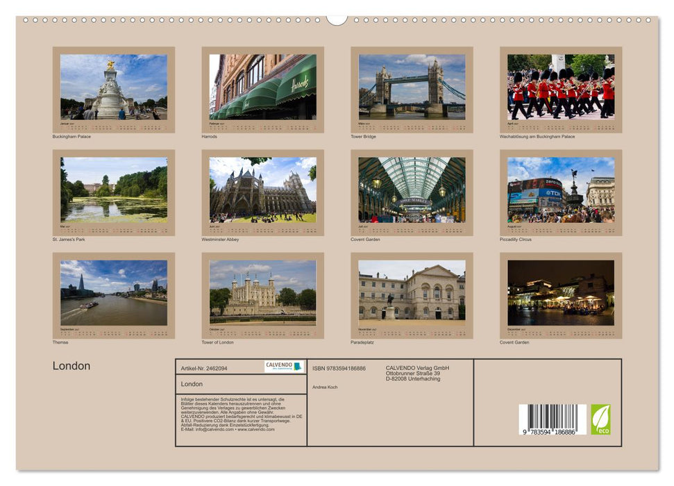 London (CALVENDO Premium Wandkalender 2027)