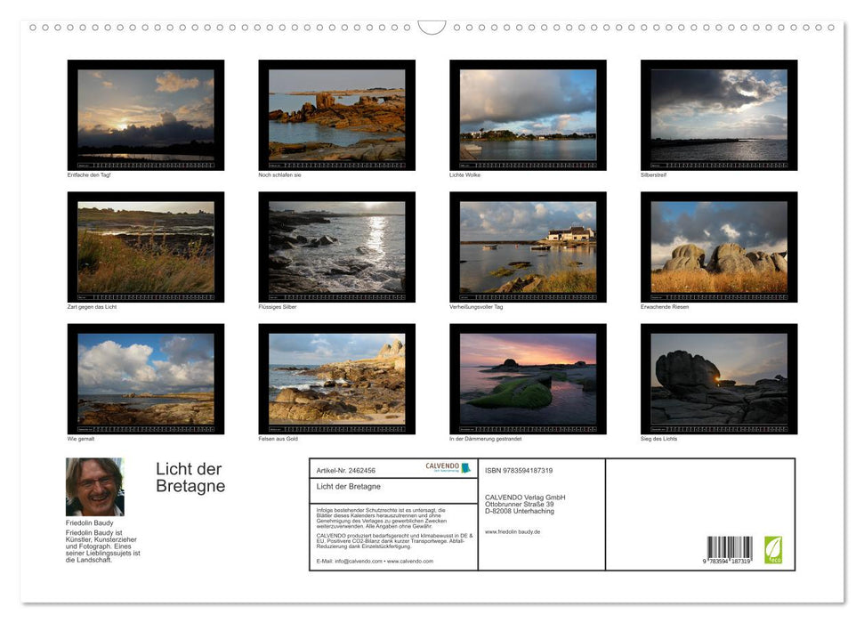 Licht der Bretagne (CALVENDO Wandkalender 2027)