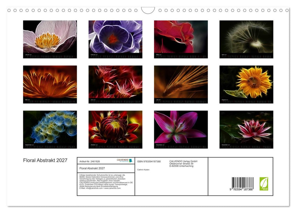 Floral Abstrakt 2027 (CALVENDO Wandkalender 2027)