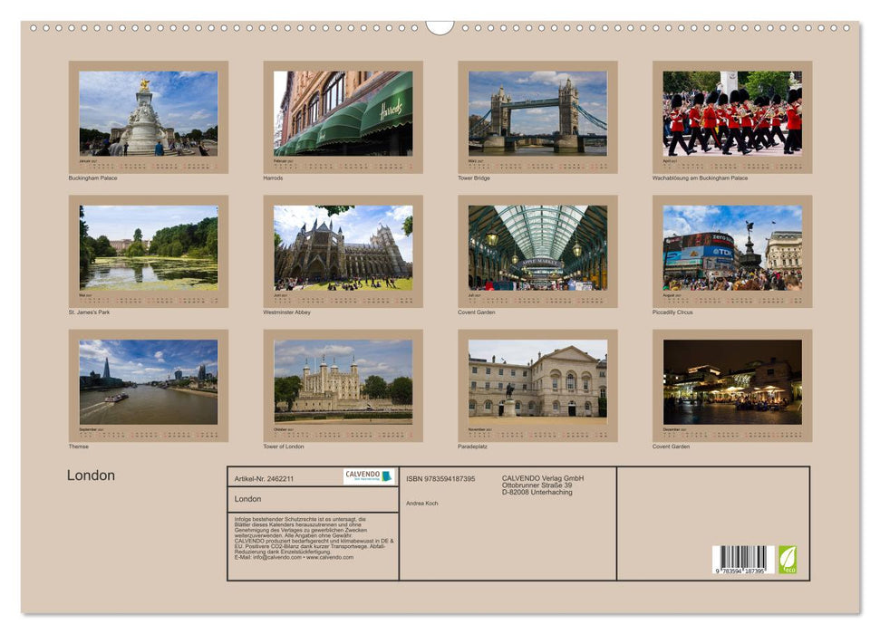 London (CALVENDO Wandkalender 2027)