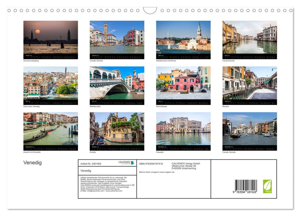 Venedig (CALVENDO Wandkalender 2027)