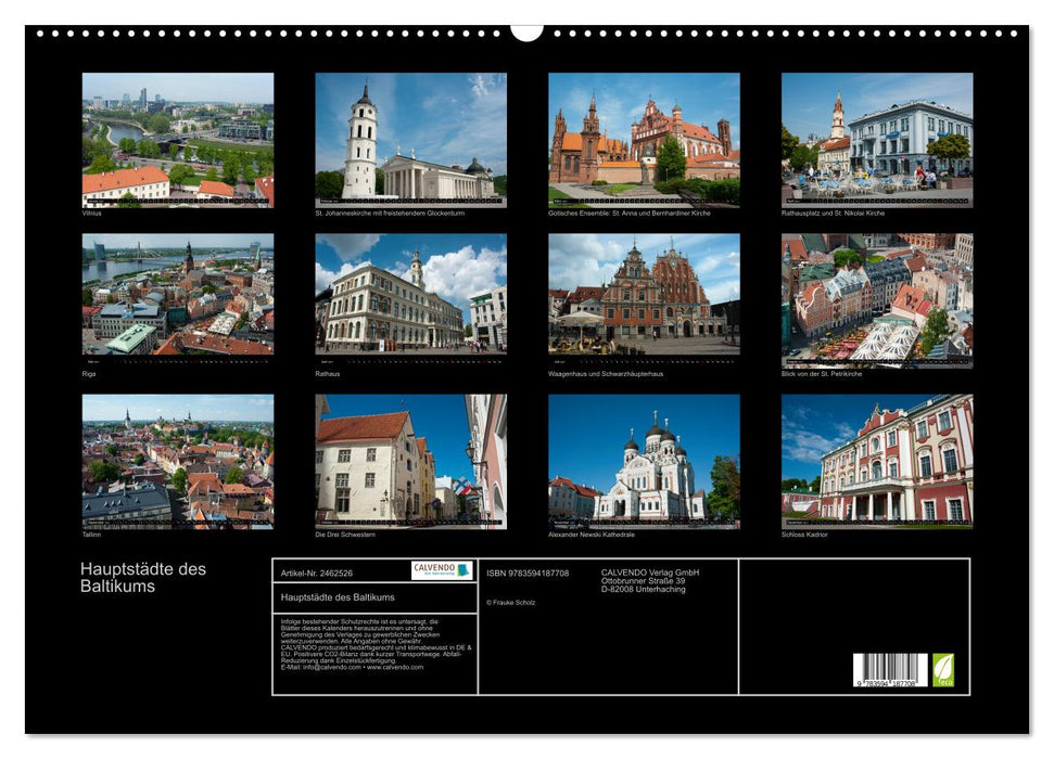 Hauptstädte des Baltikums (CALVENDO Wandkalender 2027)
