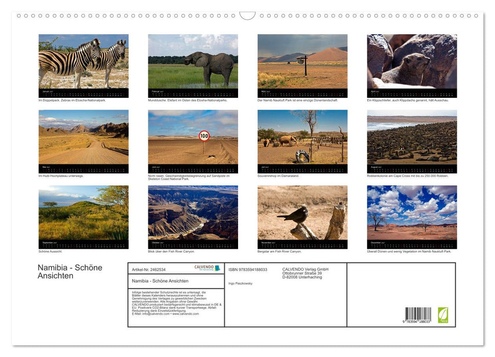 Namibia - Schöne Ansichten (CALVENDO Wandkalender 2027)