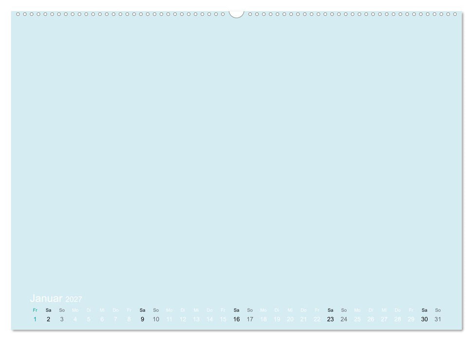Bastelkalender - hell Blau (CALVENDO Wandkalender 2027)