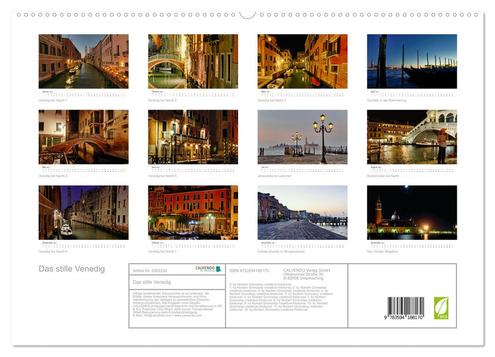 Das stille Venedig (CALVENDO Wandkalender 2027)