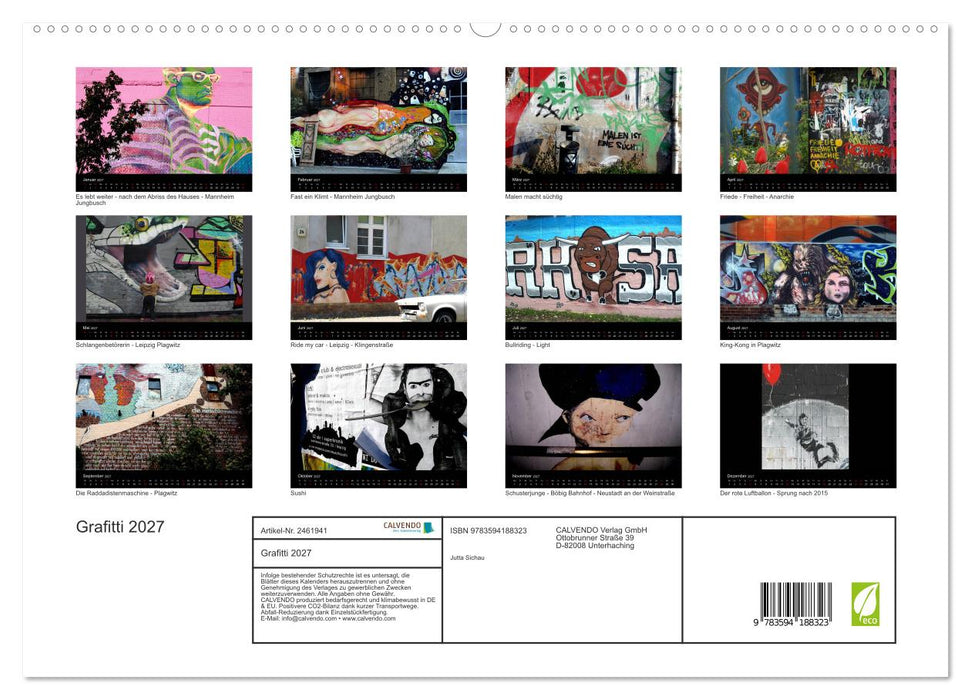 Grafitti 2027 (CALVENDO Premium Wandkalender 2027)