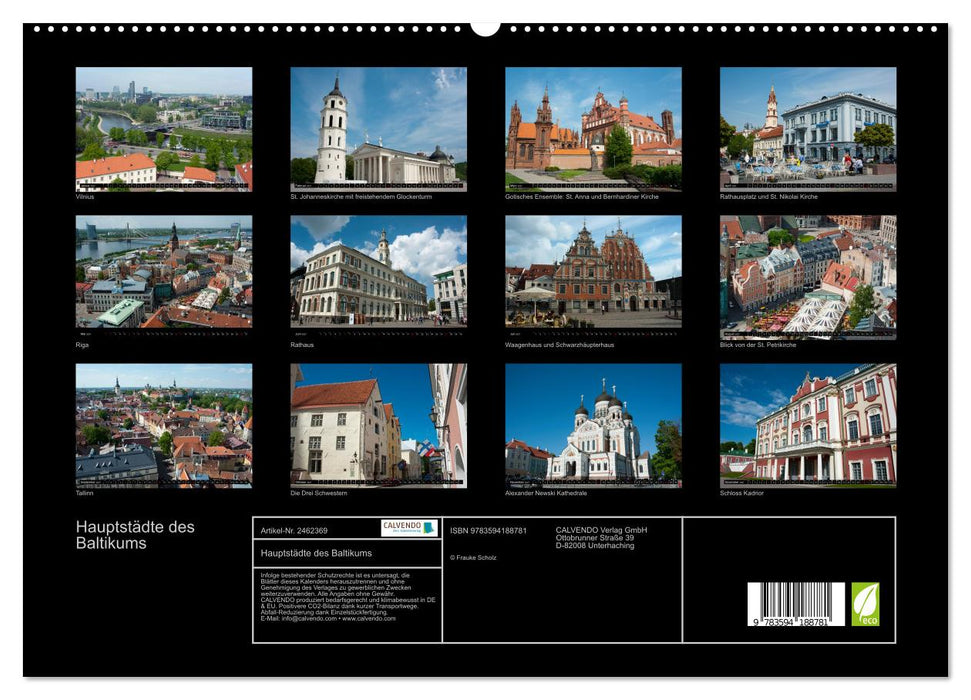 Hauptstädte des Baltikums (CALVENDO Premium Wandkalender 2027)