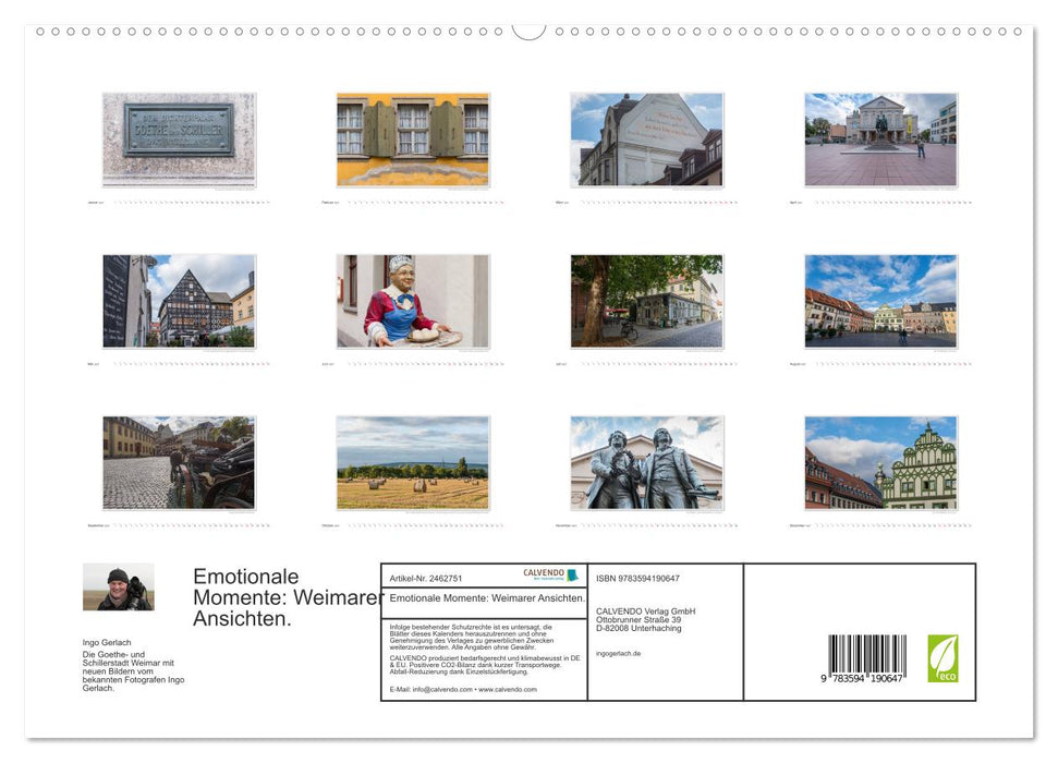 Emotionale Momente: Weimarer Ansichten. (CALVENDO Premium Wandkalender 2027)