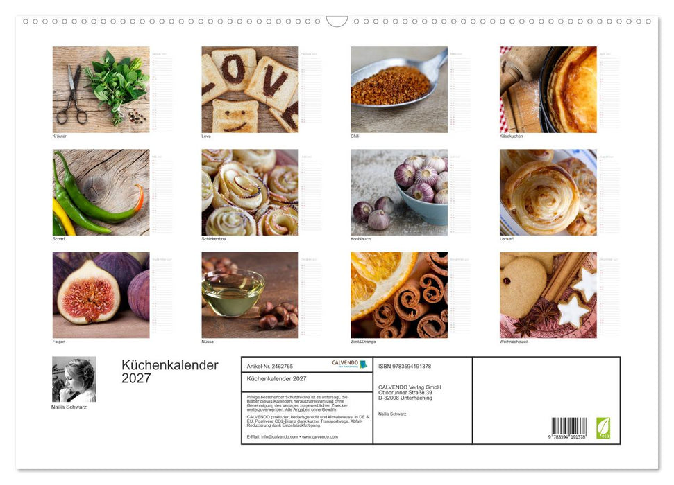 Küchenkalender 2027 (CALVENDO Wandkalender 2027)