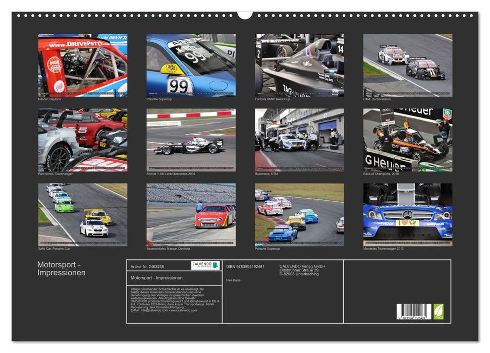 Motorsport - Impressionen (CALVENDO Wandkalender 2027)