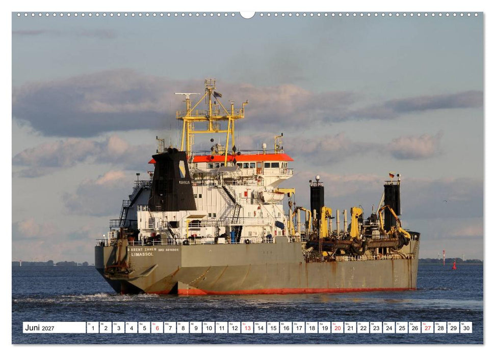 Dicke Pötte im Hafen und auf großer Fahrt (CALVENDO Premium Wandkalender 2027)