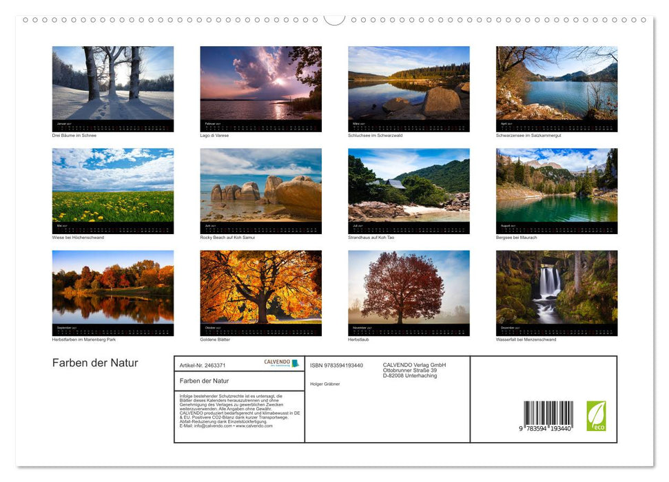 Farben der Natur (CALVENDO Premium Wandkalender 2027)