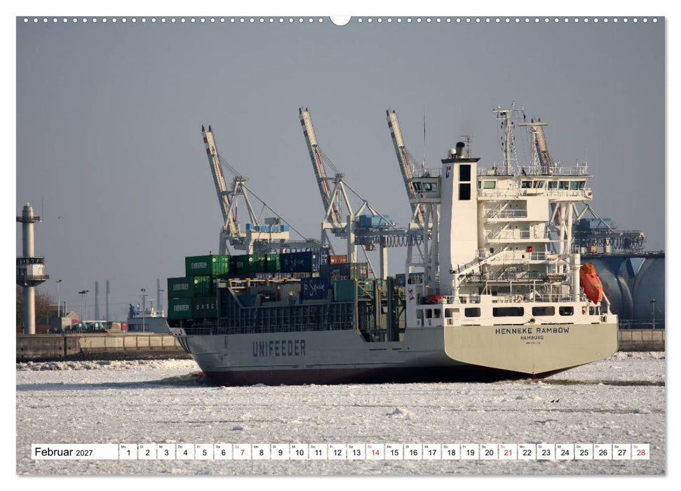 Dicke Pötte im Hafen und auf großer Fahrt (CALVENDO Wandkalender 2027)