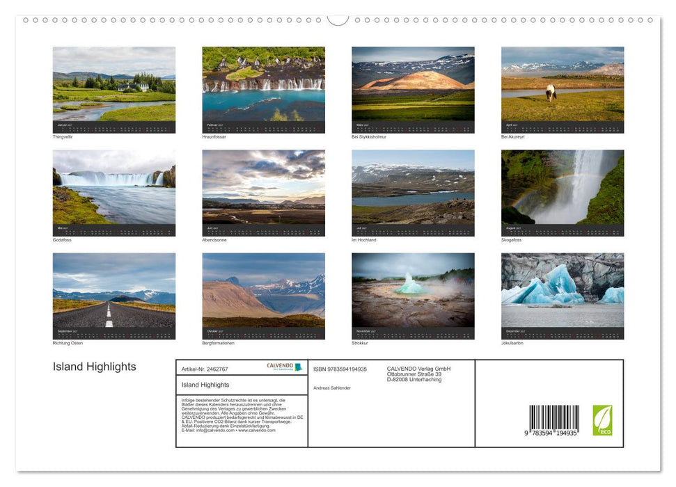 Island Highlights (CALVENDO Premium Wandkalender 2027)