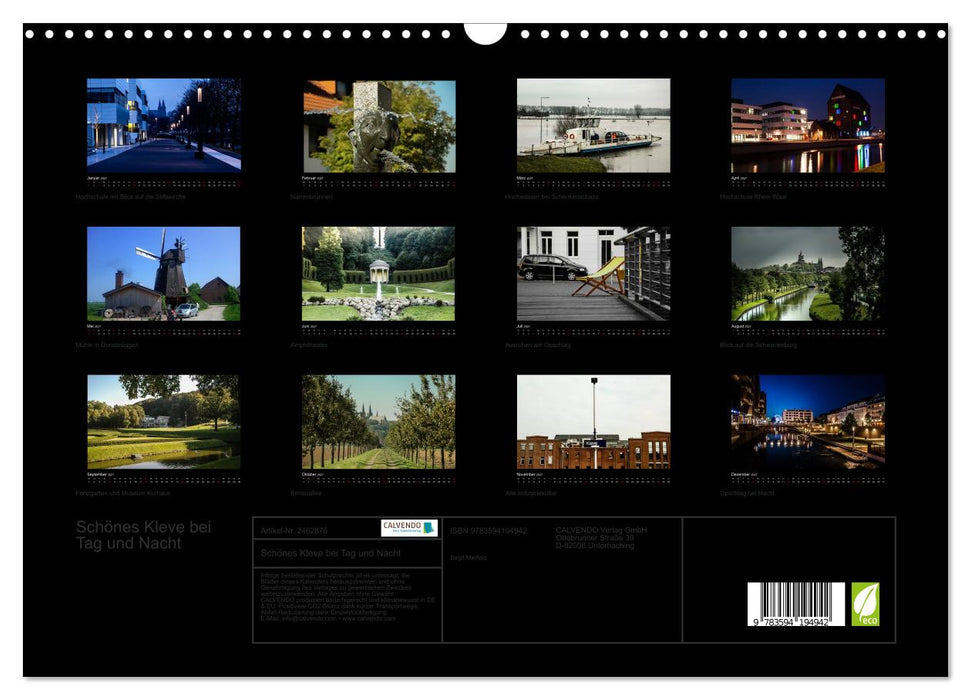 Schönes Kleve bei Tag und Nacht (CALVENDO Wandkalender 2027)