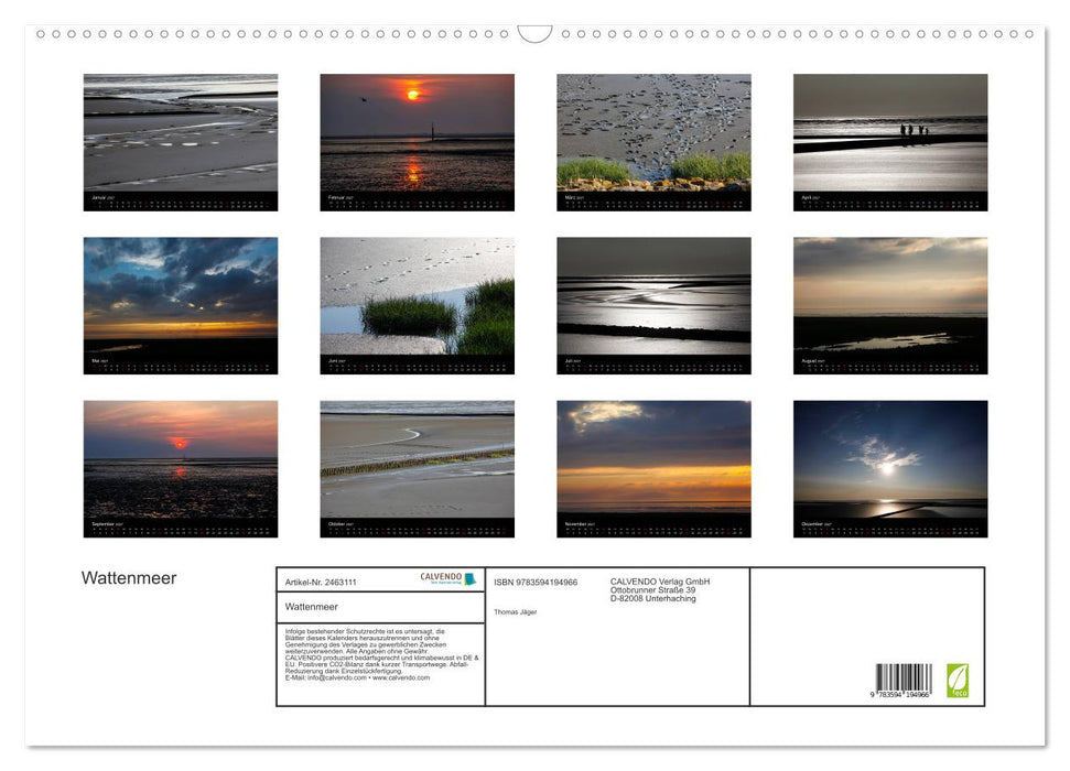 Wattenmeer (CALVENDO Wandkalender 2027)