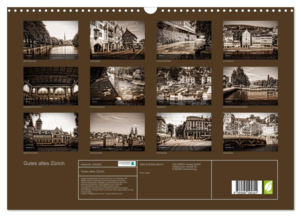 Gutes altes Zürich (CALVENDO Wandkalender 2027)