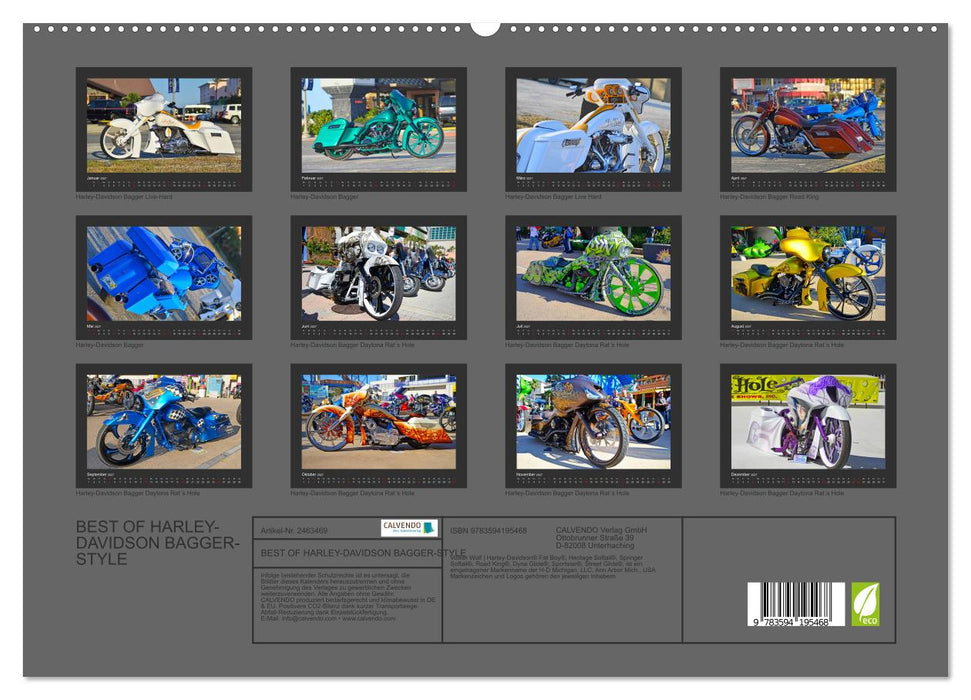 BEST OF HARLEY-DAVIDSON BAGGER-STYLE (CALVENDO Premium Wandkalender 2027)