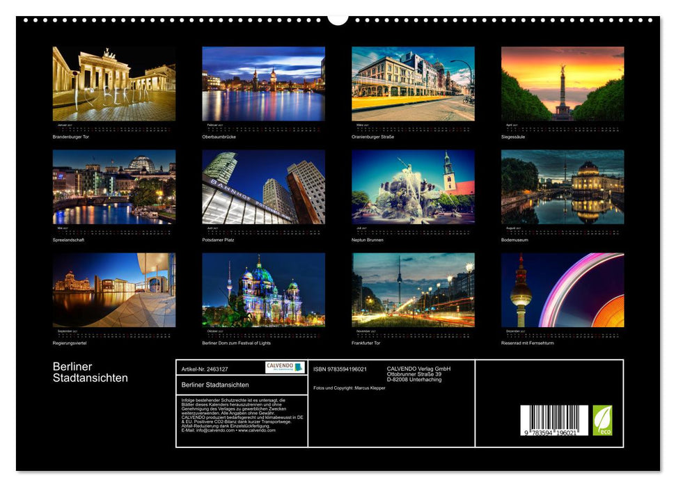 Berliner Stadtansichten (CALVENDO Premium Wandkalender 2027)