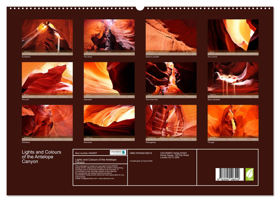 Lights and Colours of the Antelope Canyon (CALVENDO Premium-Calendar 2027)
