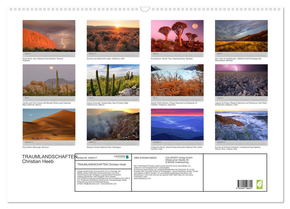 TRAUMLANDSCHAFTEN Christian Heeb (CALVENDO Wandkalender 2027)