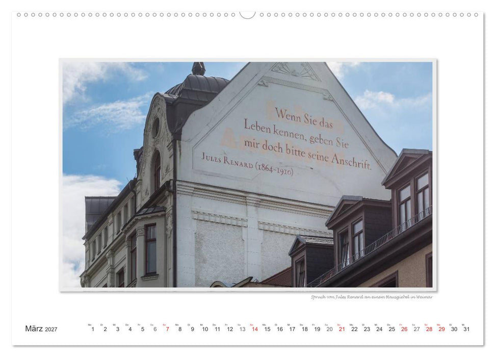 Emotionale Momente: Weimarer Ansichten. (CALVENDO Wandkalender 2027)