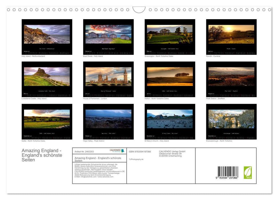 Amazing England - England's schönste Seiten (CALVENDO Wandkalender 2027)