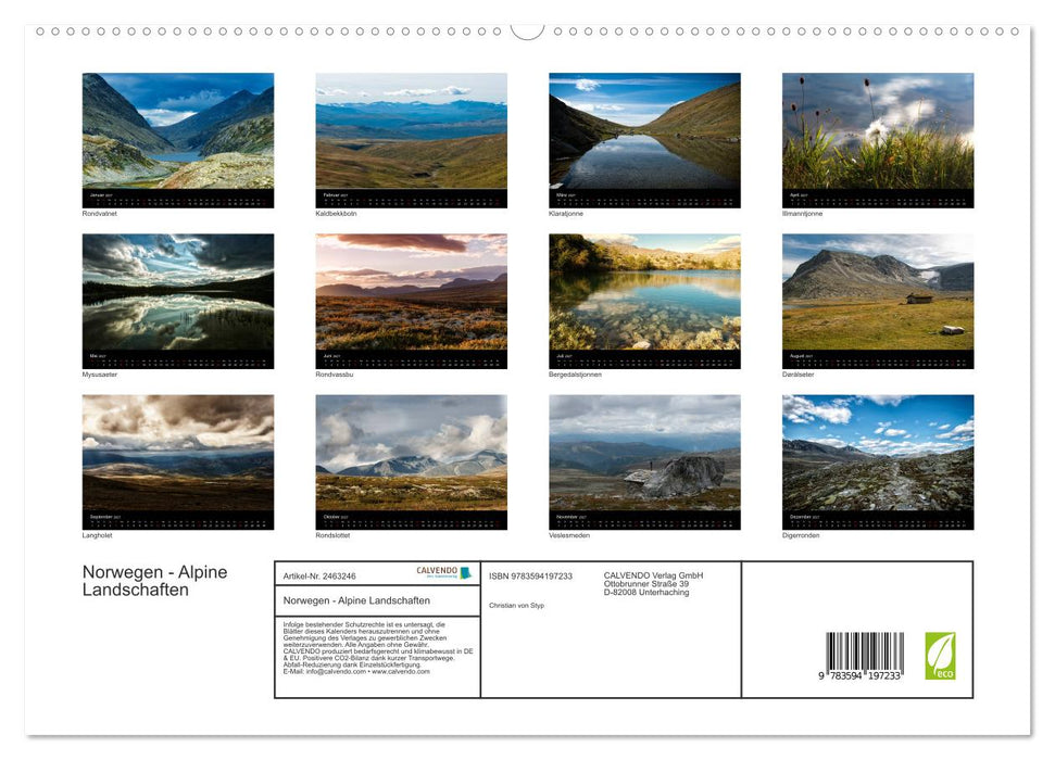 Norwegen - Alpine Landschaften (CALVENDO Premium Wandkalender 2027)