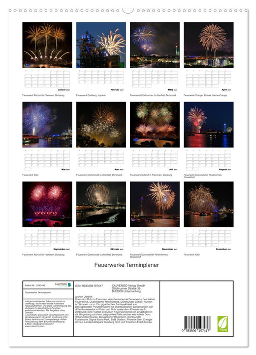 Feuerwerke Terminplaner (CALVENDO Premium Wandkalender 2027)