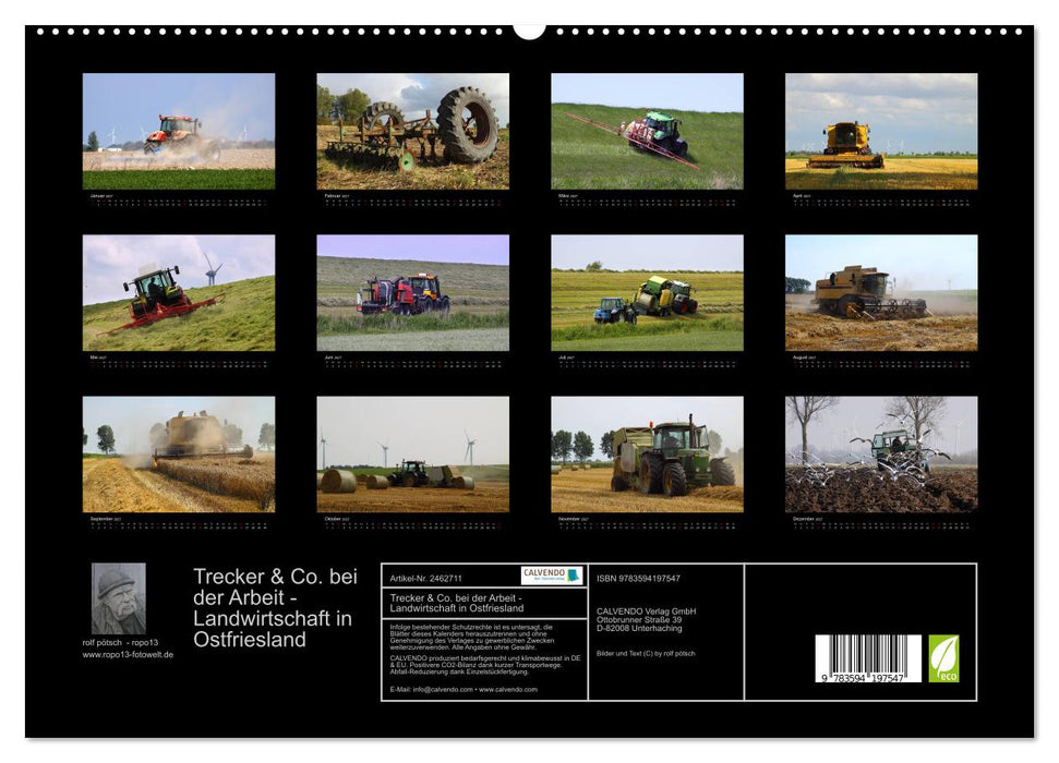 Trecker & Co. bei der Arbeit - Landwirtschaft in Ostfriesland (CALVENDO Premium Wandkalender 2027)