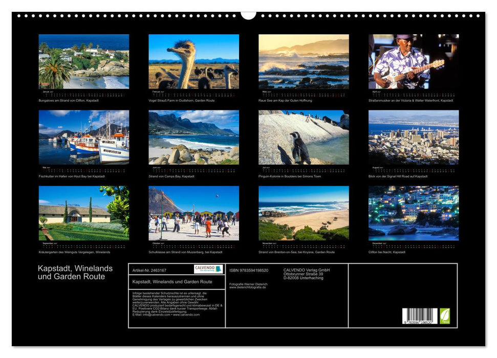 Kapstadt, Winelands und Garden Route (CALVENDO Wandkalender 2027)
