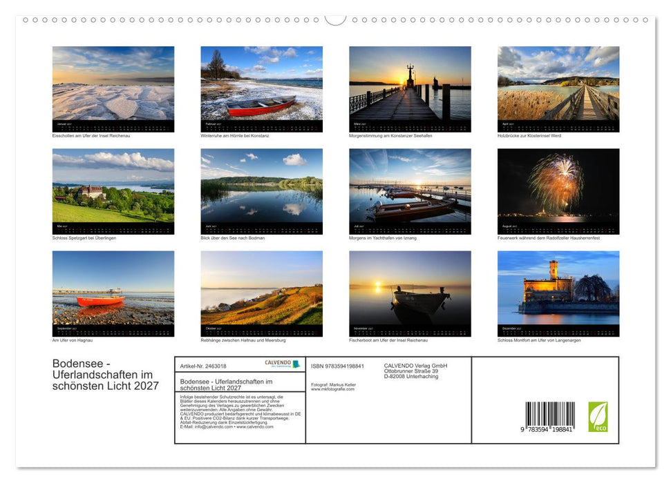 Bodensee - Uferlandschaften im schönsten Licht 2027 (CALVENDO Premium Wandkalender 2027)
