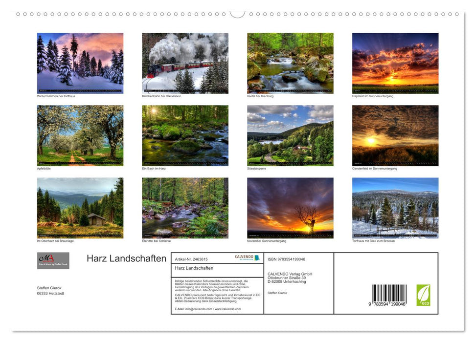 Harz Landschaften (CALVENDO Premium Wandkalender 2027)