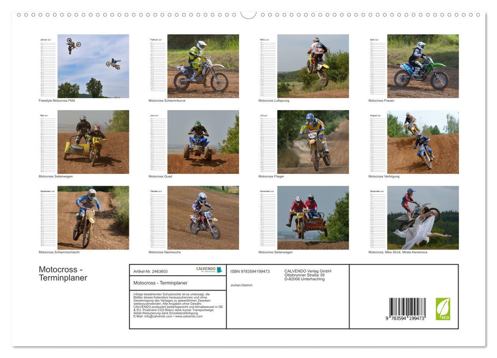 Motocross - Terminplaner (CALVENDO Premium Wandkalender 2027)