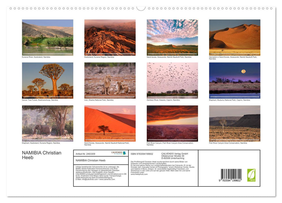 NAMIBIA Christian Heeb (CALVENDO Premium Wandkalender 2027)