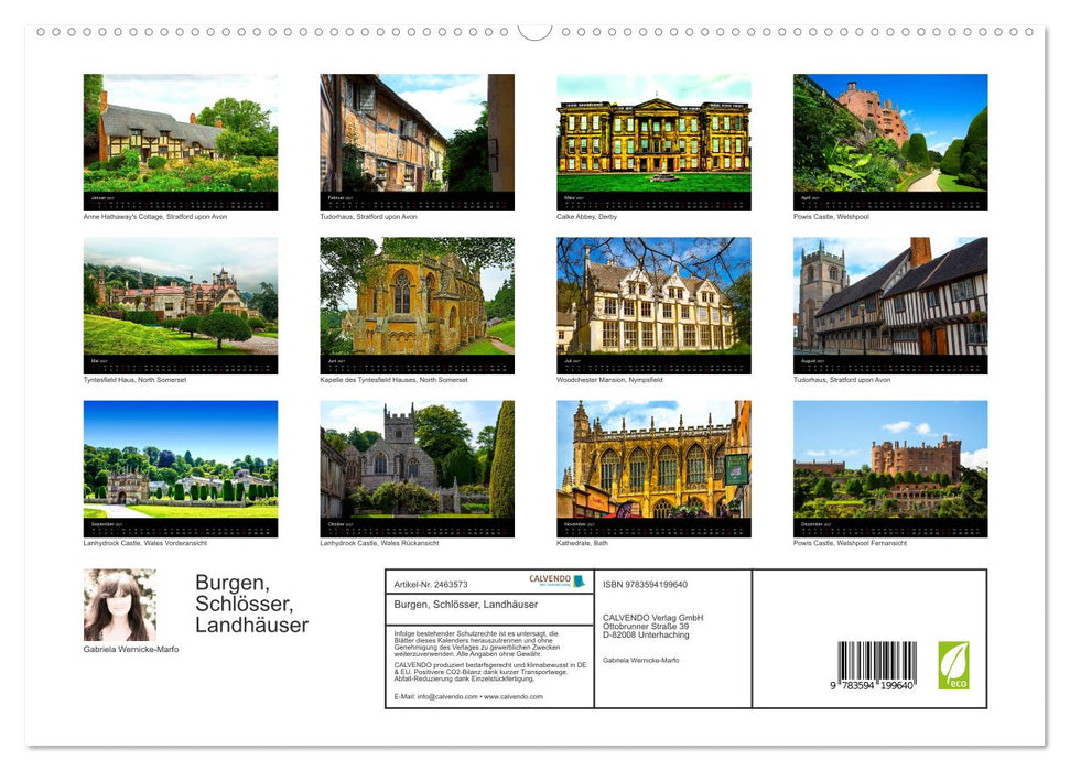 Burgen, Schlösser, Landhäuser (CALVENDO Premium Wandkalender 2027)