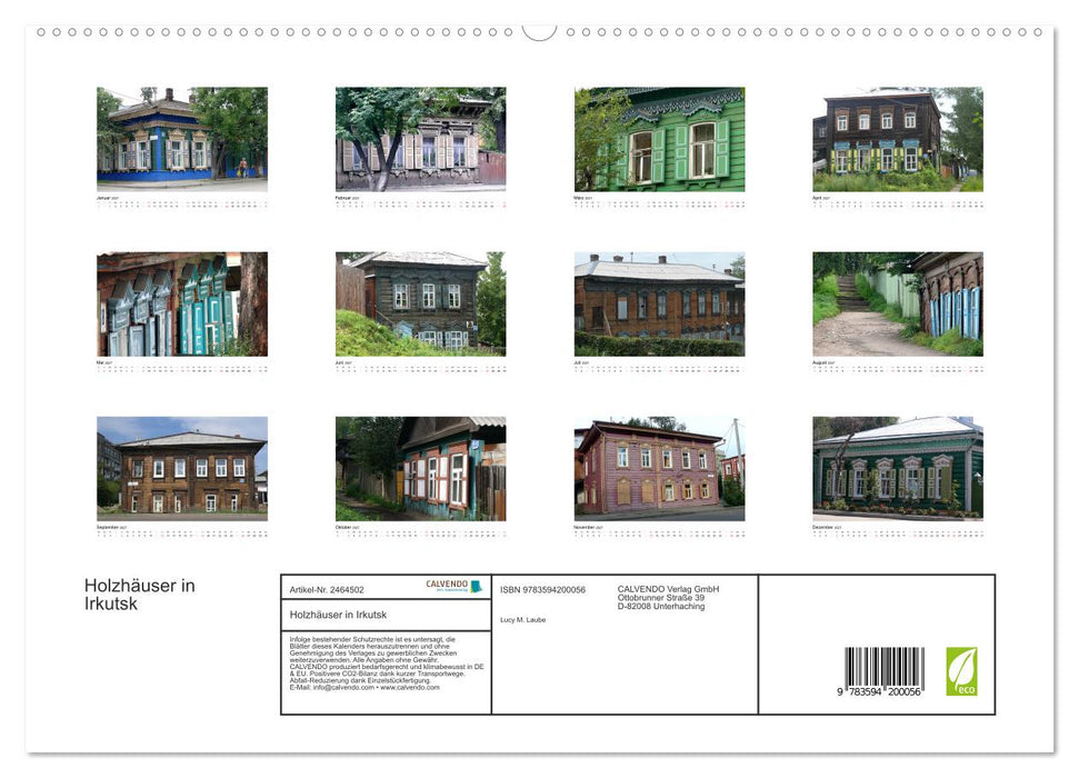 Holzhäuser in Irkutsk (CALVENDO Premium Wandkalender 2027)