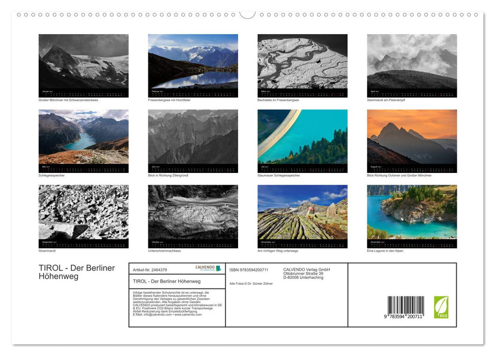 TIROL - Der Berliner Höhenweg (CALVENDO Premium Wandkalender 2027)