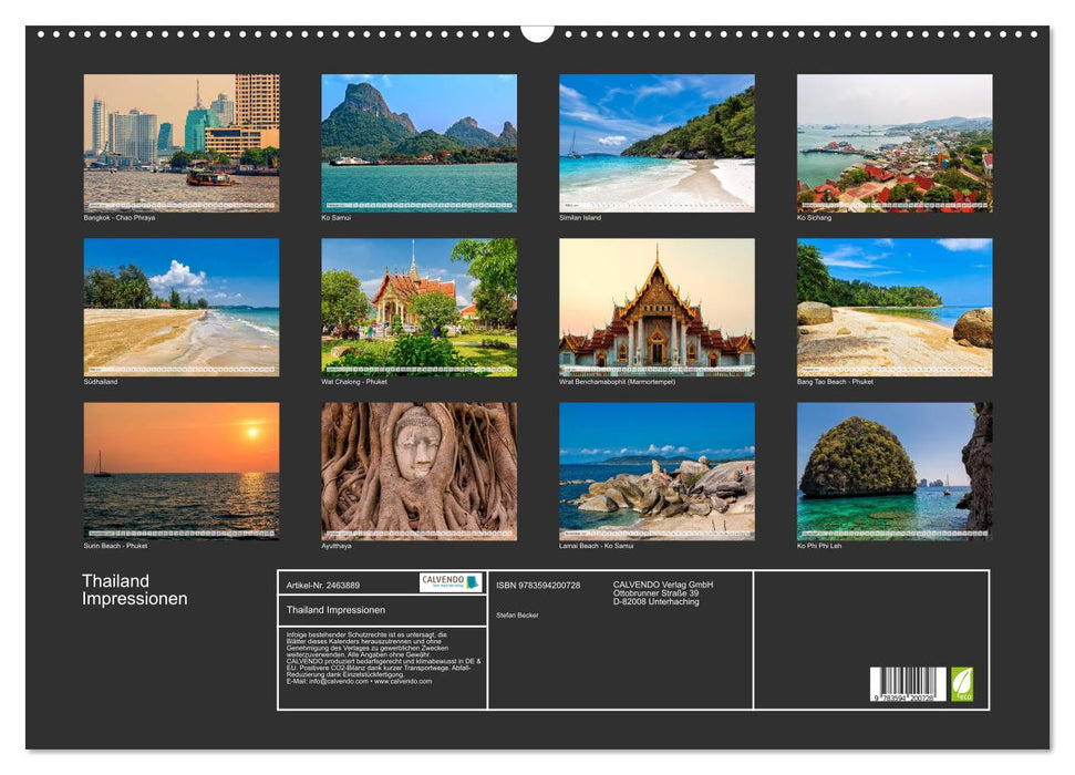 Thailand Impressionen (CALVENDO Wandkalender 2027)