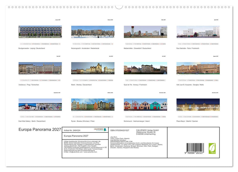 Europa Panorama 2027 (CALVENDO Premium Wandkalender 2027)