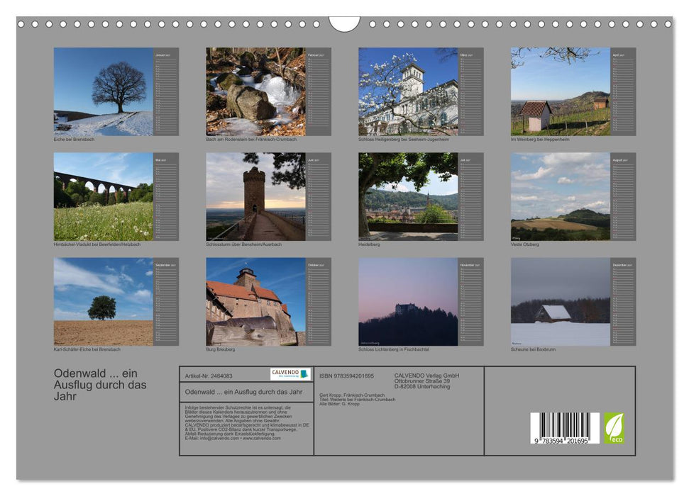 Odenwald... ein Ausflug durch das Jahr (CALVENDO Wandkalender 2027)