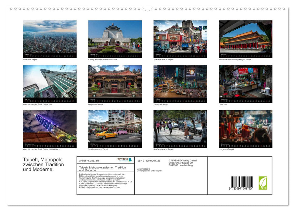 Taipeh, Metropole zwischen Tradition und Moderne. (CALVENDO Premium Wandkalender 2027)