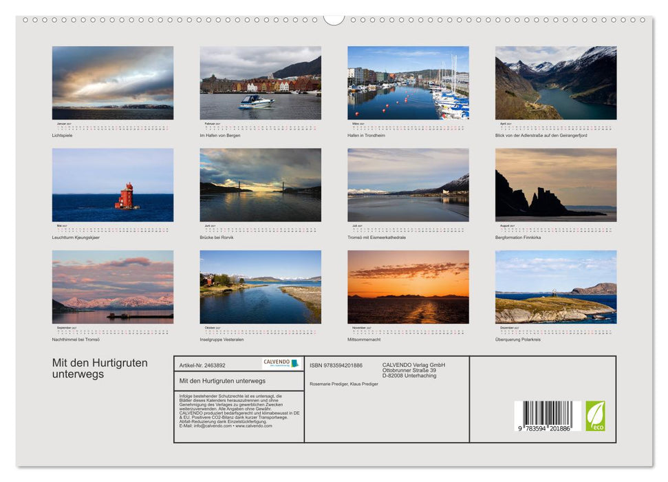 Mit den Hurtigruten unterwegs (CALVENDO Premium Wandkalender 2027)