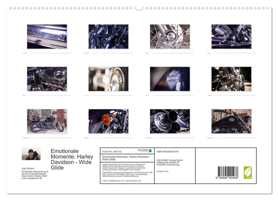 Emotionale Momente: Harley Davidson - Wide Glide (CALVENDO Premium Wandkalender 2027)