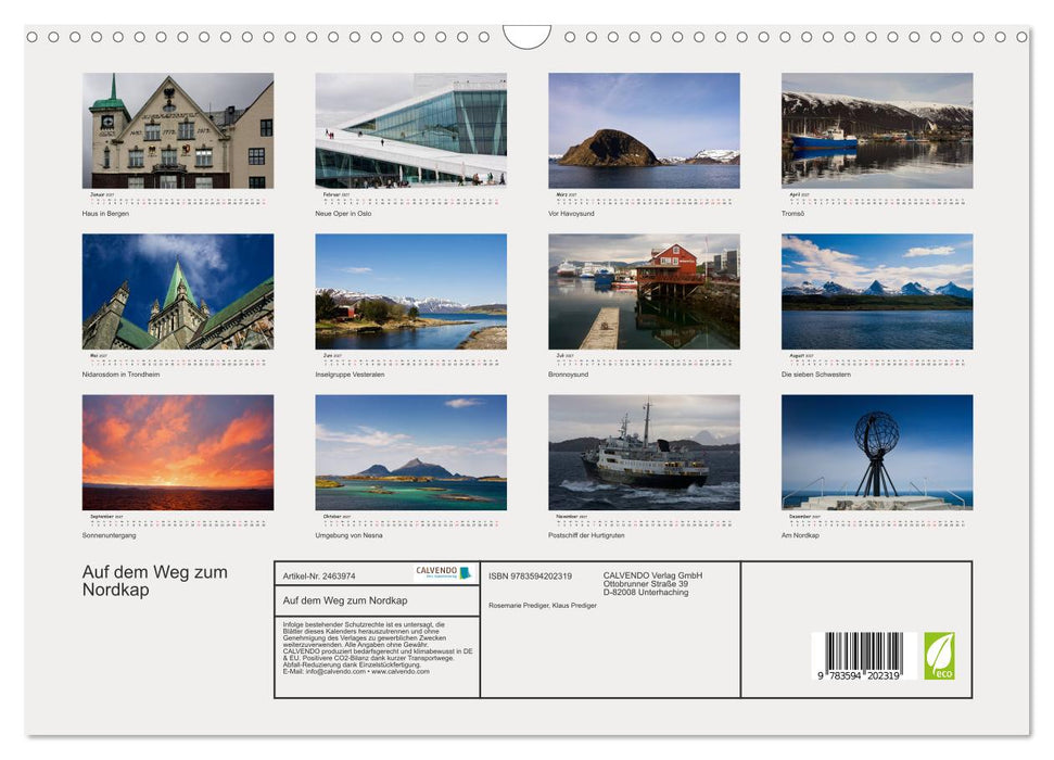 Auf dem Weg zum Nordkap (CALVENDO Wandkalender 2027)